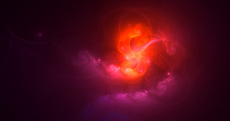 3D rendering abstract multicolor fractal light background