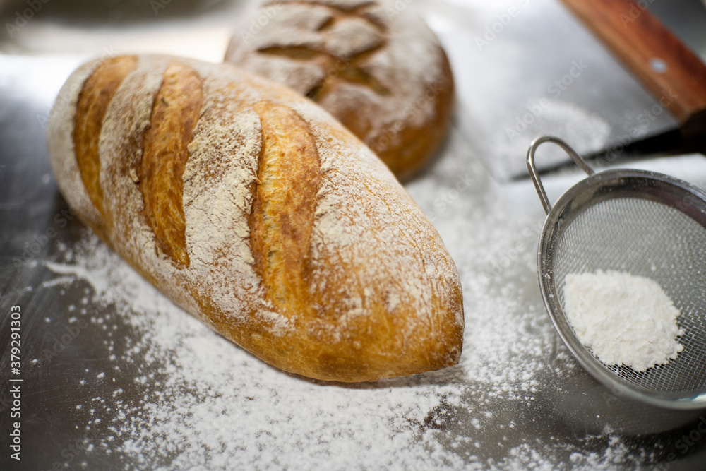 Wall mural bread and flour