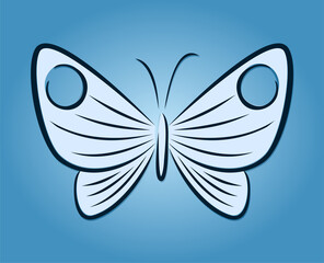 A symbol of the stylized blue butterfly.

