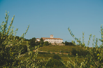 Abbazia di Rosazzo, Friuli Venezia Giulia region, Abbey of Rosazzo, beautiful vineyards hills in Udine province, Italy