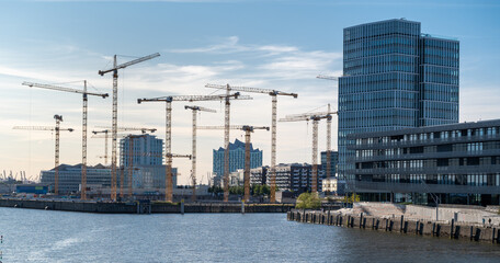 Construction site in the district Hafencity of Hamburg, Germany.
