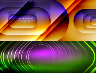 Collection of stylish geometric abstract backgrounds for covers, banners, flyers and posters and other templates