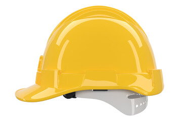 Yellow safety helmet or hard cap isolated on white with clipping path.
