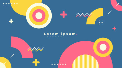 Obraz premium Minimalist memphis style background design. Creative abstract geometric background.