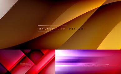 Set of various geometric abstract backgrounds. Collection of universal wallpapers