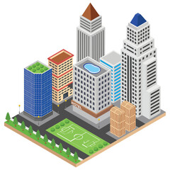 
Isometric icon of city  building vector 