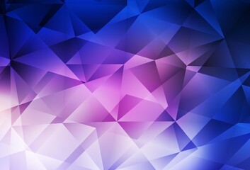 Fototapeta premium Dark Pink, Blue vector gradient triangles texture.