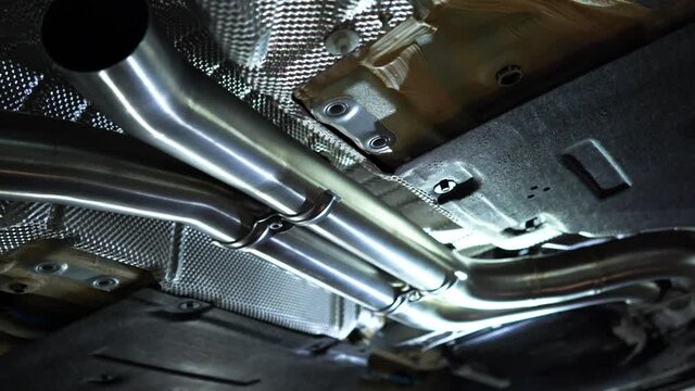 Installing an exhaust system in a car