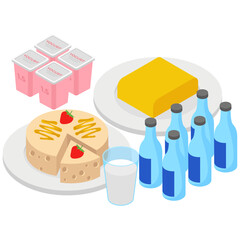 
Dairy food processing isometric icon 
