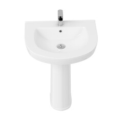 Water tap with basin on pedestal