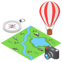 
Isometric icon of travel documents vector 
