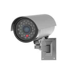 CCTV security camera. Gray surveillance equipment. Front view