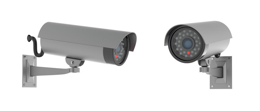CCTV security camera. Gray surveillance equipment