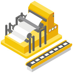 
Isometric icon of paper production vector 

