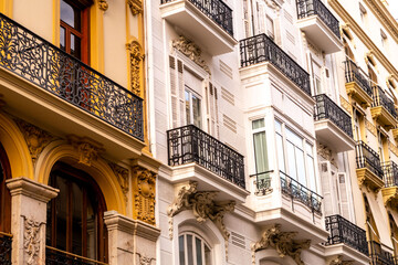Fassaden im Zentrum von Valencia Spanien