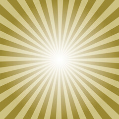 Title: Sunburst background. Dark yellow radiate sun beam burst effect. Sunbeam light flash boom. Sunrise glow burst. Solar radiance glare, retro design illustration.