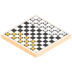 
A chess game board, isometric design of checkers icon

