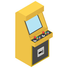 

Isometric design of arcade game, a coin operated casino game 
