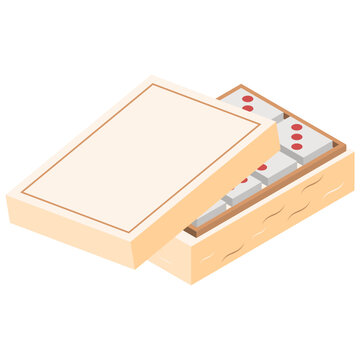 
Tile Based Game, Isometric Design Of Dominoes Icon
