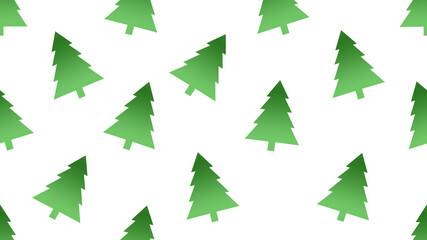 Paper cut christmas green tree seamless on white background , illustration concept