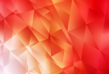 Light Red, Yellow vector abstract polygonal background.