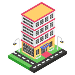 
Modern architecture of shopping mall icon 
