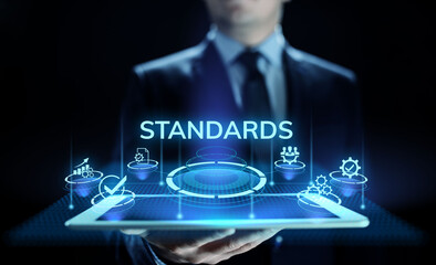 Standards quality Assurance control standardisation and certification concept.