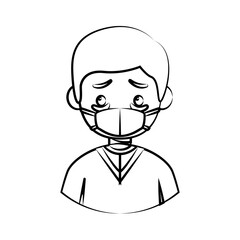 People with Flu Disease Illustration
