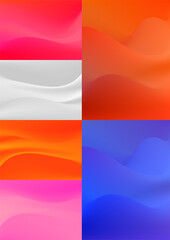 Set of soft wavy lines abstract backgrounds. Ideal for business card, banner, brochure & flyer cover design or website landing page.