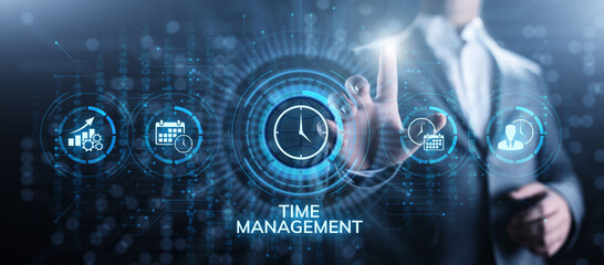 Time management project planning business internet technology concept.