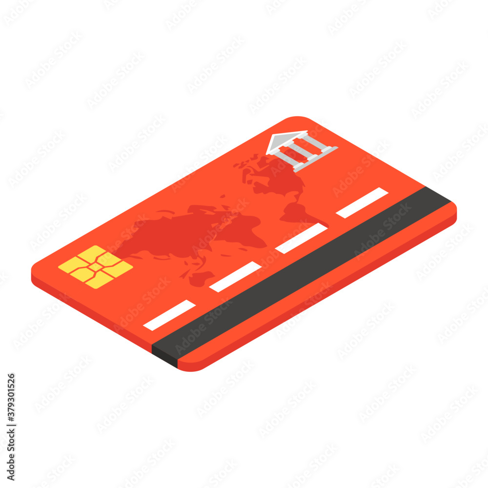 Canvas Prints 
Bank card vector style, credit card in editable isometric style 
