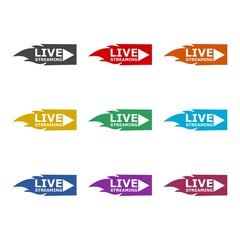 Live streaming icon, color set