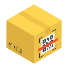 
A parcel icon design, cardboard in modern isometric style 
