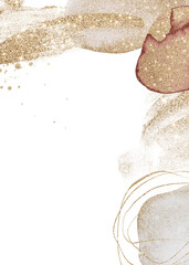 Abstract card with geometric shapes in scandinavian style