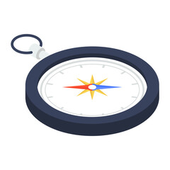 
Icon design of compass rose, editable icon of directional instrument
