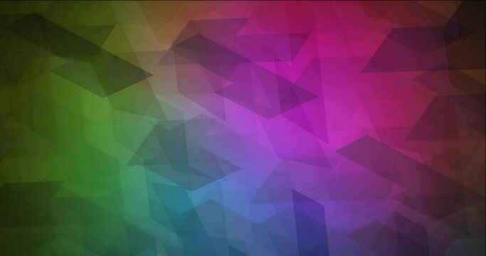 4K looping dark pink, green animation in square style. Abstract animation with squares in polygonal style. Flowing design for presentations. 4096 x 2160, 30 fps.