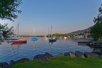 Fototapeta na wymiar Le lac de Thoune en Suisse