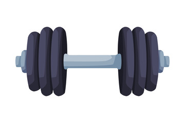 Barbell for Bodybuilding Sports Equipment Vector Illustration on White Background
