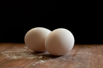 eggs on wooden table