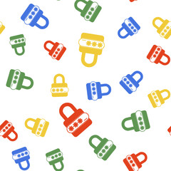 Color Password protection and safety access icon isolated seamless pattern on white background. Lock icon. Security, safety, protection, privacy concept. Vector.