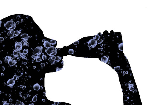 boire bouteille silhouette 