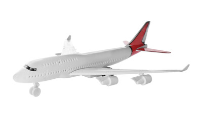 Toy airplane isolated on white. Travel concept
