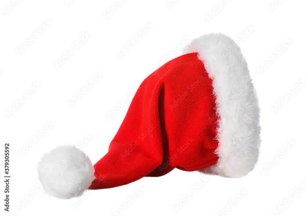 Wall mural santa claus hat isolated on white