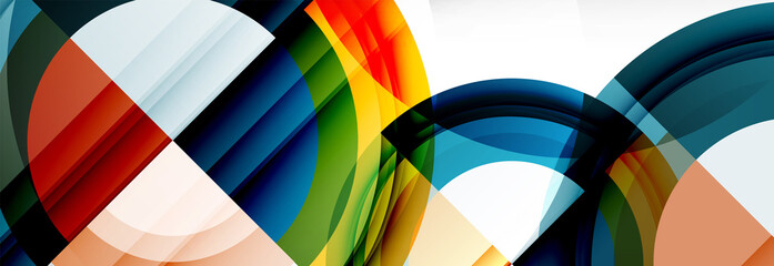 Obraz premium Round shapes, triangles and circles. Modern abstract background