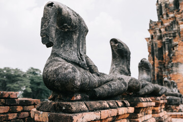 Fototapeta na wymiar Wat Chaiwatthanaram in the city of Phra Nakhon Sri Ayutthaya Historical Park, Thailand. The best known temple and major tourist attraction. UNESCO World Heritage Site.