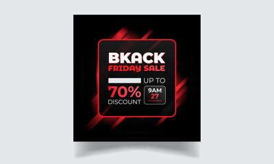 black friday sale banner Glowing neon background.