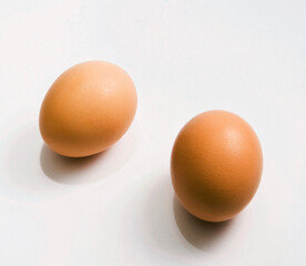 close up of two eggs