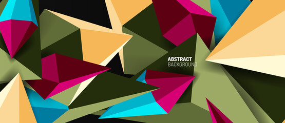 3d low poly abstract shape background vector illustration