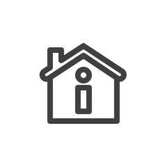 House information line icon. linear style sign for mobile concept and web design. Home internet outline vector icon. Home page symbol, logo illustration. Vector graphics
