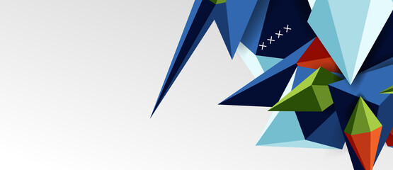 Obraz premium 3d low poly abstract shape background vector illustration